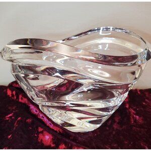 LENOX Ovations Tides Crystal Bowl Vase Germany Clear $75 Upscale Wavy Luxury 8.5